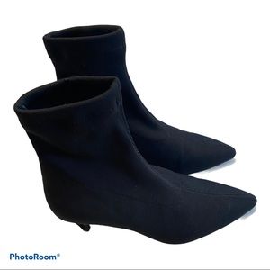 Vero Moda black Stella boot, stretch fabric size 8